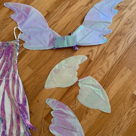 Fairy glitter sequin dress fairy wings costume cosplay - Picture 2 of 6